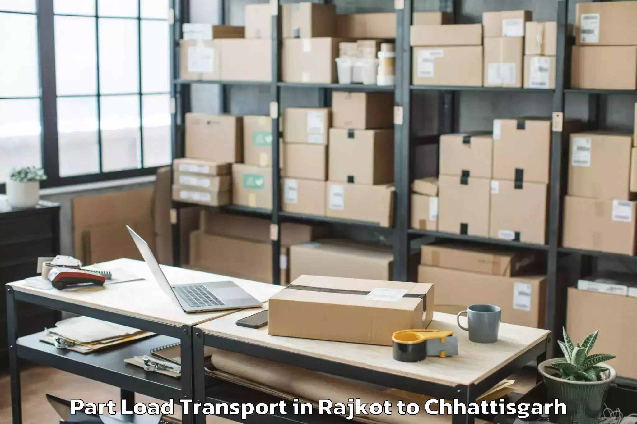 Get Rajkot to Chirmiri Part Load Transport